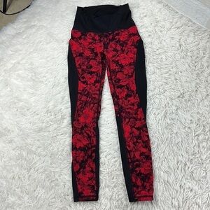 Lululemon Train Times Fast Pace Pant Special Edition 25" Carminetrue Red Black